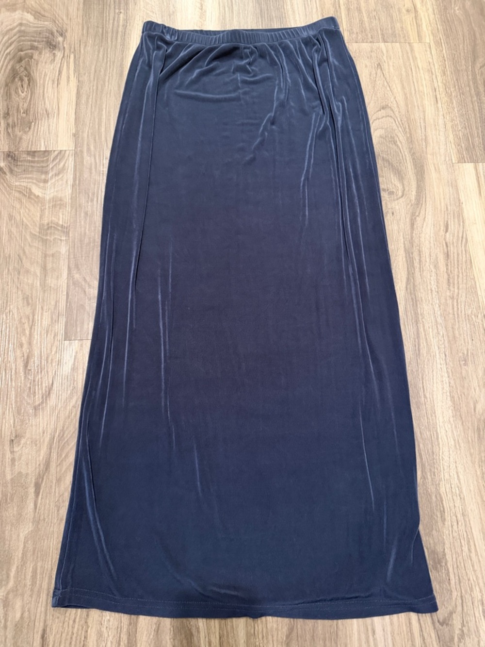🖤 Citiknits Navy Stretch Midi Skirt – Minimalist Classic Slip Style